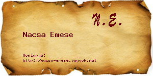 Nacsa Emese névjegykártya